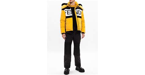 fendi down jacket minster black yellow|fendi men's outerwear.